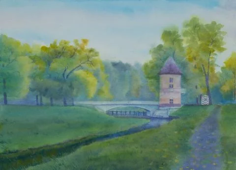 Old autumn park Stock Illustration