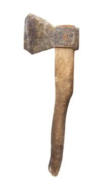 Old ax on a white background Stock Photos