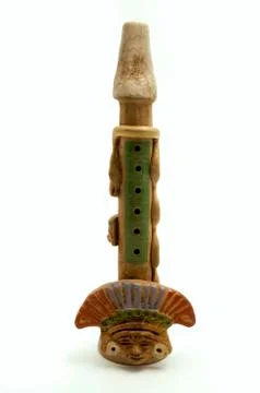 Old aztec flute Stock Photos