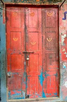 Old background in Nepal building Stock Photos