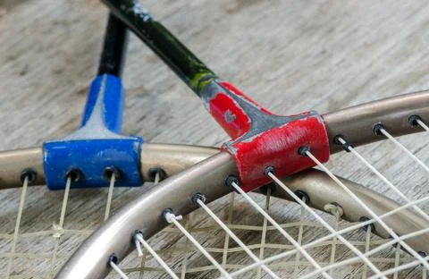 Old badminton racket Foto stock