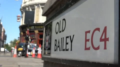 Old Bailey London EC4, central Criminal Courts, Road Sign Stock Footage 66833039