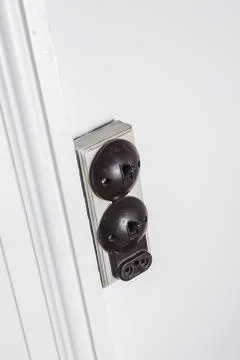 Old bakelite electrical contacts Stock Photos