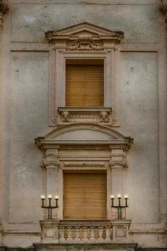 Old balcony with candlesticks Stock Photos