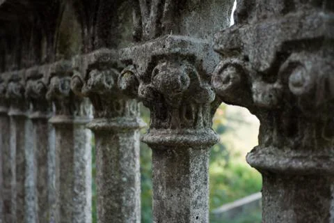 Old balcony pillars Foto stock