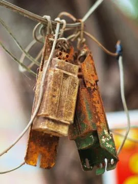 Old ballast which broken Stock Photos