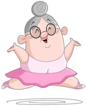 Old ballet dancer Stock Illustration