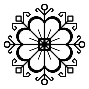 Old baltic flower vector sign. Folk star symbol Stock Illustration