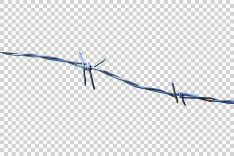 Old barbed wire isolated on white background. Stock Photos