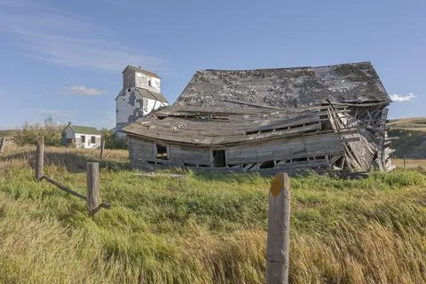 Old Barn and Grain Elevator Stock Photos