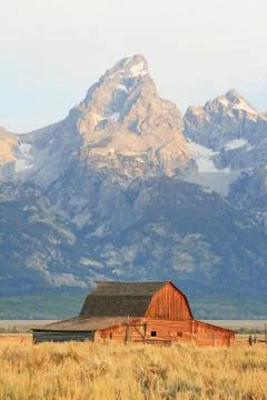 Old barn and mountain Stock Photos