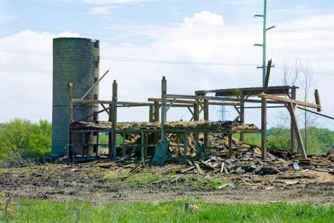 Old barn being dismantled Stock Photos