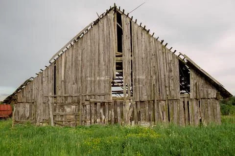Old barn in the farm Stock Photos