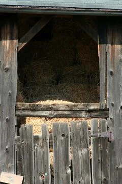 Old barn with hay Stock Photos