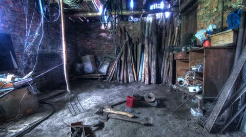In The Old Barn. HDR Time Lapse Stock Footage 25270544