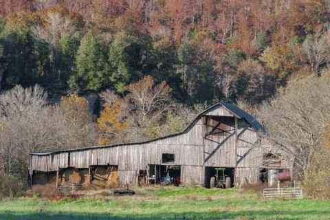 Old barn in the hills Stock Photos