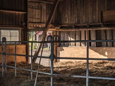 An old barn from the inside Stock Photos