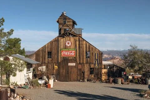 Old barn in Nelson ghost town in the El Dorado Canyon near Las Vegas, Nevada Stock-Fotos