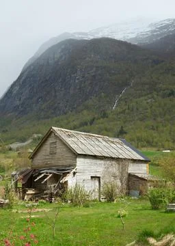 An Old Barn, Olden, Norway. Stock Photos