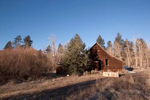 An old barn or cabin Foto stock