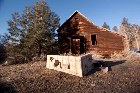 An old barn or cabin Foto stock