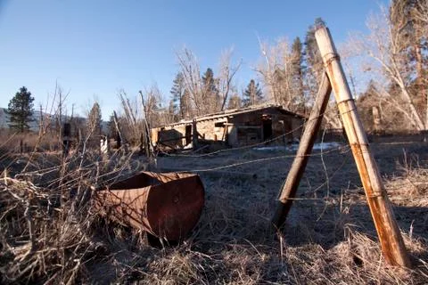 An old barn or cabin Foto stock