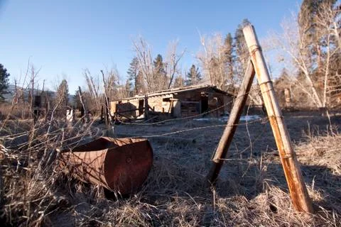 An old barn or cabin Foto stock