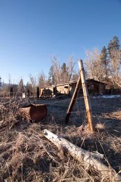 An old barn or cabin Foto stock