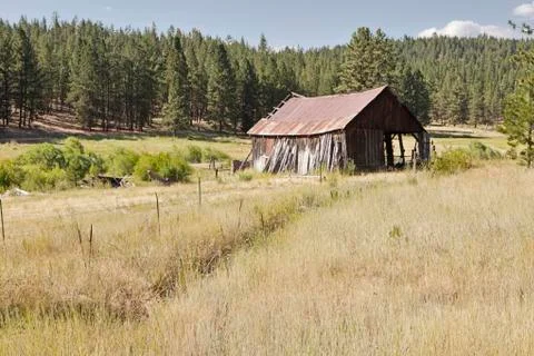 Old Barn On Oregon Ranch Stock Photos