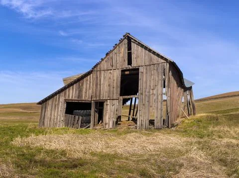 Old barn on the palouse. Stock Photos