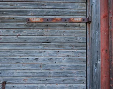 Old barn wall with hinge Stock Photos