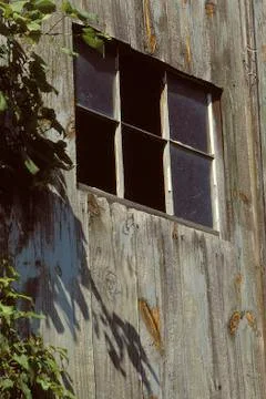 Old barn window Fotos Stock