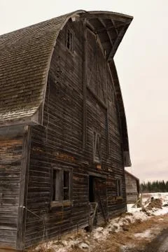 	Old Barn in Winter Stock Photos