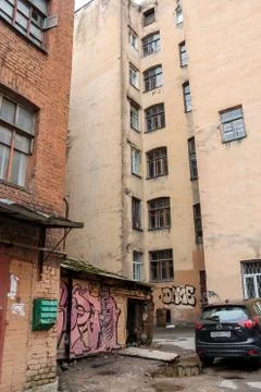 Old barn in the yard. Photos