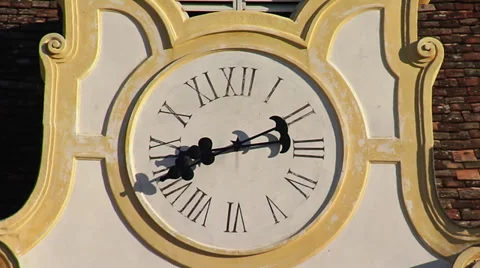 Old baroque clock tower Stock Footage 31291178