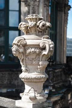 Old baroque stone statue in shape of cup Stock Photos