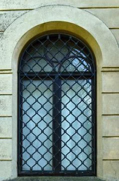 Old barred window Stock Photos