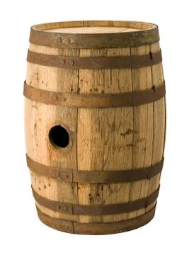 Old barrel isolated with a clipping path Stock Photos
