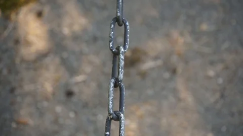 Old barrier chain in closeup Stock Footage 116655748