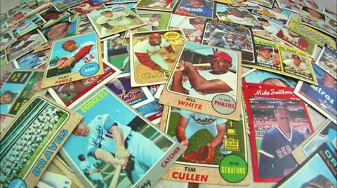 Old Baseball Cards 库存影片 10750152