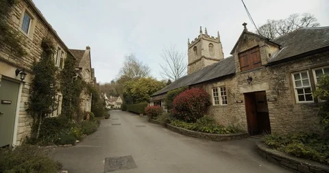 Old Bath Stone Cottages  Stock Footage 107554152