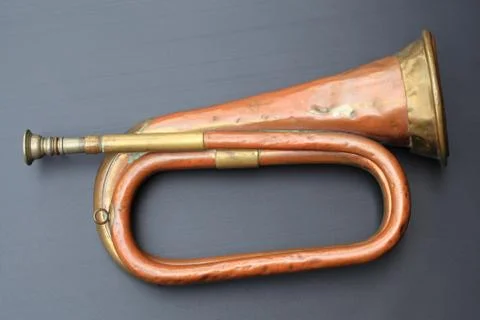Old Battered Bugle Stock Photos