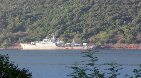 Old battleship Vídeo Stock 32401209