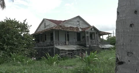 Old Beach House in Cuba Falling Apart Video stock 61690049