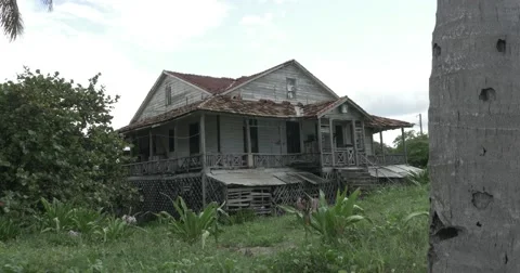 Old Beach House in Cuba Falling Apart Stock Footage 61690069