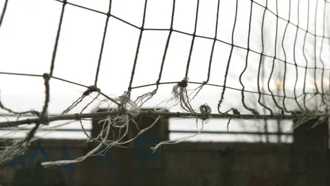 Old beach volleyball net Stock Footage 73472432