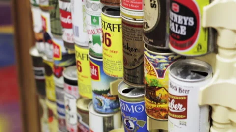 Old beer cans Stock Footage 50813823