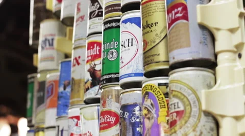Old Beer Cans Stock Footage 50814640