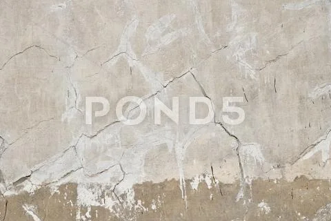 Old Beige Pink Painted Plaster Wall With Cracks