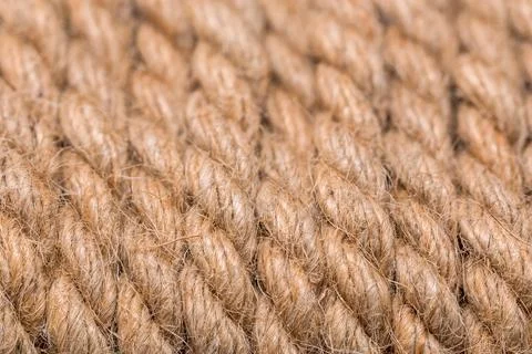 Old beige rope macro background Stock Photos